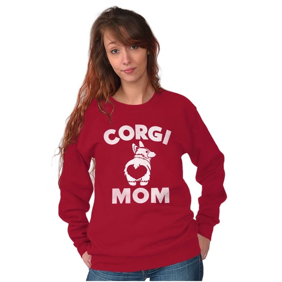 Corgi Mom Dog Pet Parent Fur Mama Women Plus Size Sweatshirt Brisco Brands 2X