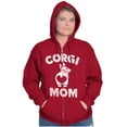 thumbnail image 1 of Corgi Mom Dog Pet Parent Fur Mama Zip Hoodie Sweatshirt Women Brisco Brands 4X, 1 of 6