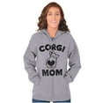 thumbnail image 1 of Corgi Mom Dog Pet Parent Fur Mama Zip Hoodie Sweatshirt Women Brisco Brands S, 1 of 6