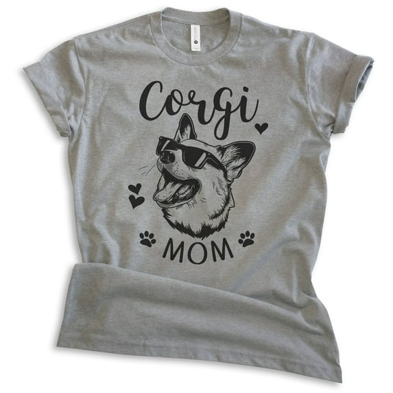 Corgi Mom T-shirt, Unisex Women's Shirt, Corgi Owner, Best Dog Mom Gift, Dark Heather Gray, XX-Large