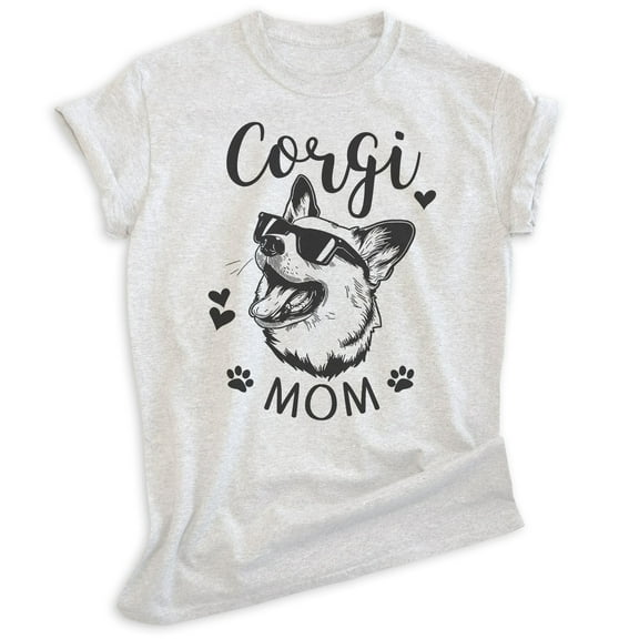 Corgi Mom T-shirt, Unisex Women's Shirt, Corgi Owner, Best Dog Mom Gift, Heather Ash, X-Small