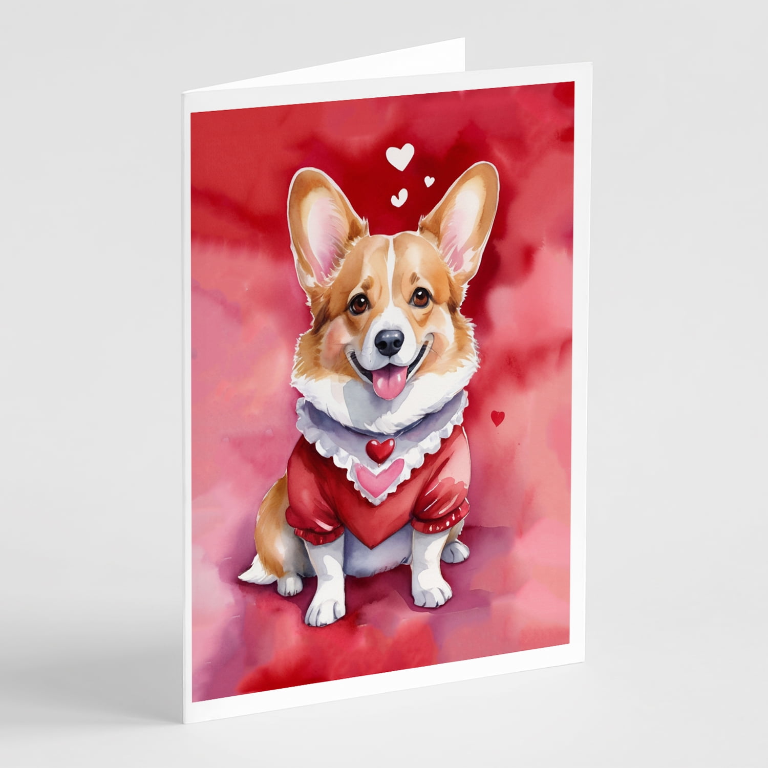 Corgi My Valentine Greeting Cards Pack of 8 7 in x 5 in