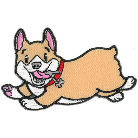 Corgi - Orginal Artwork Embroidered Iron On Patch - 3.5" x 2.25"