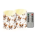 thumbnail image 1 of Corgi Paw Prints Pattern Flameless Candles 2 PCS with Remote Realistic Moving Flame LED Tapered Pillar Set for Home Decor, 1 of 7