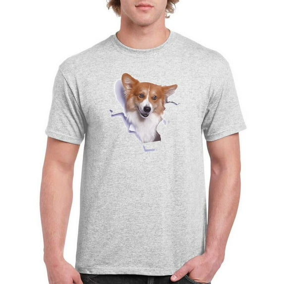 Corgi Peaking Out T-Shirt Men -Image by Shutterstock, Male x-Large