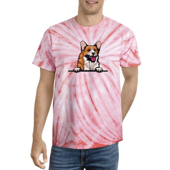 Corgi Peeking Out Tie Dye Cyclone Men -Image by Shutterstock, Male Small