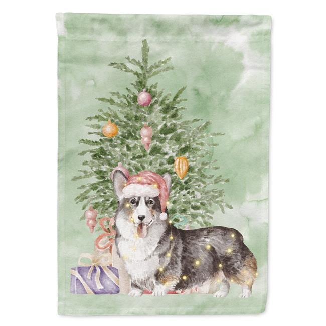 Christmas Pembroke Corgi Tricolor Flag Garden Size