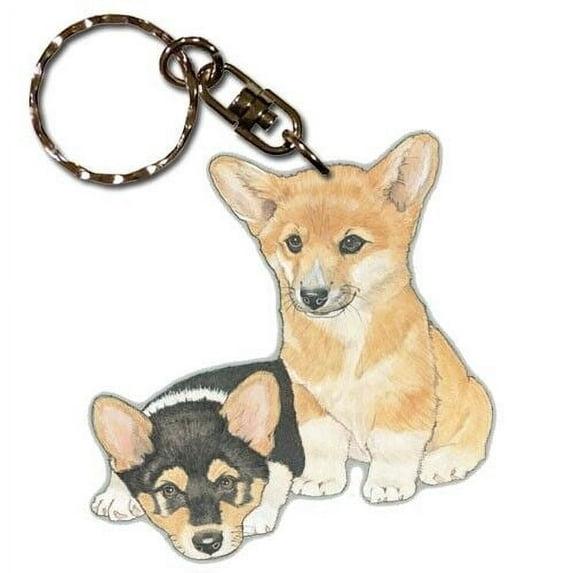 Corgi Pembroke Welsh Keychain, Souvenir Key Holder, Dog Charm Tag, Pet Key Rings Craft Ornaments, Wooden Die-Cut