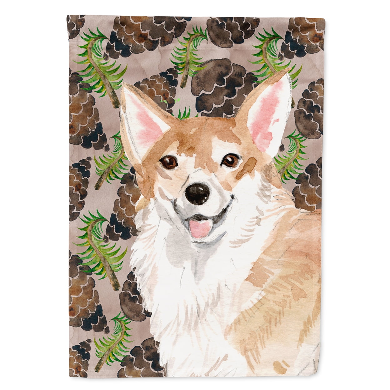 Corgi Pine Cones House Flag