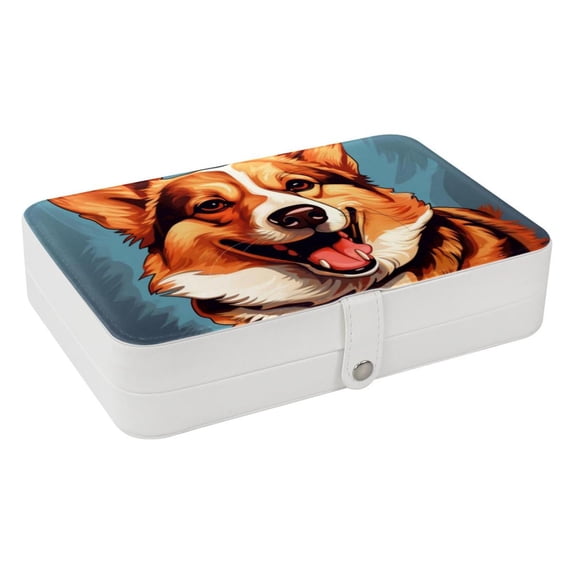 Corgi Portable PU Leather Jewelry Organizer with Removable Compartment, Storage Box, Necklace Holder, and Travel Organizer