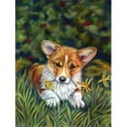 thumbnail image 1 of Corgi Pup And Daffodils Flag Garden Size, 1 of 1