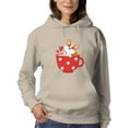 thumbnail image 1 of Corgi Pup In Big Red Mug Hoodie Women -Image by Shutterstock, Female Medium, 1 of 4