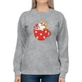 thumbnail image 1 of Corgi Pup In Big Red Mug Sweatshirt Women -Image by Shutterstock, Female Medium, 1 of 4
