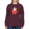 thumbnail image 1 of Corgi Pup In Big Red Mug Sweatshirt Women -Image by Shutterstock, Female Small, 1 of 4