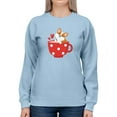 thumbnail image 1 of Corgi Pup In Big Red Mug Sweatshirt Women -Image by Shutterstock, Female x-Large, 1 of 4
