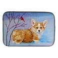 thumbnail image 1 of Corgi Pup Snow Cardinal Dish Drying Mat, 1 of 1