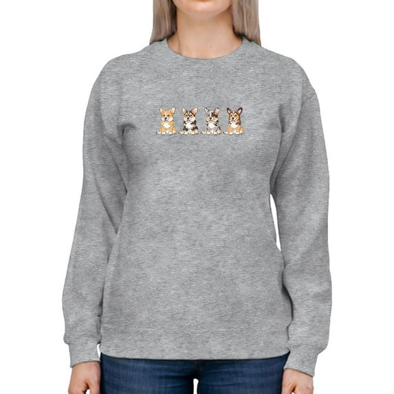 Corgi Puppies Banner Sweatshirt Women -Image by Shutterstock, Female 4X-Large