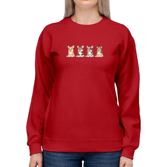 Corgi Puppies Banner Sweatshirt Women -Image by Shutterstock, Female Medium