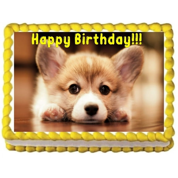 Corgi Puppy Image Edible Cake Topper Frosting Sheet