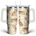 thumbnail image 1 of the Corgi Puppy Is Yellow 30 Oz Tumbler with Handle Lid and Straw, Stainless Steel Double Walled Vacuum Insulated Cup, Cute Birthday Gifts Tumbler for Women Men Friends, 1 of 1