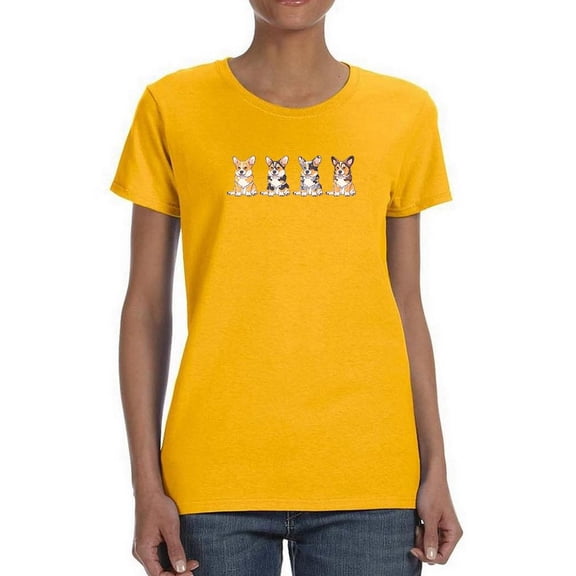 Corgi Pups Banner T-Shirt Women -Image by Shutterstock, Female 4X-Large