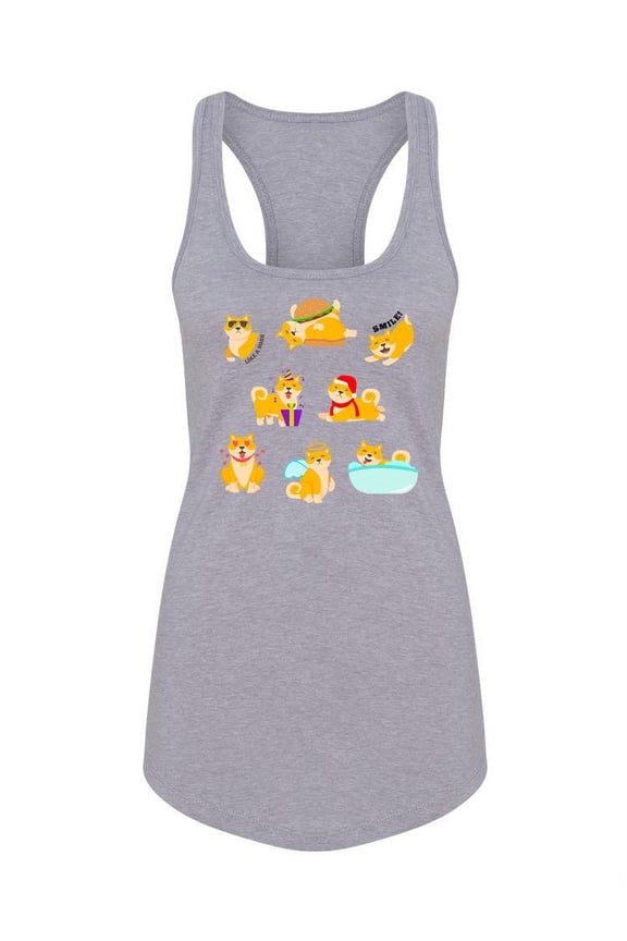 Corgi Reactions Racerback Tank Women -SPIdeals Designs, Female Small