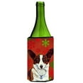 thumbnail image 1 of Corgi Red And Green Snowflakes Holiday Christmas Wine bottle sleeve Hugger, 1 of 1