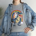 thumbnail image 1 of Corgi Riding Dinosaur T-rex Space Galaxy Rainbow T-Shirt, 1 of 2