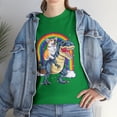 thumbnail image 1 of Corgi Riding Dinosaur T-rex Space Galaxy Rainbow T-Shirt, 1 of 2
