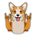 thumbnail image 1 of Corgi Rock On - 3" Vinyl Sticker - For Car Laptop I-Pad Phone Helmet Hard Hat - Waterproof Decal, 1 of 1