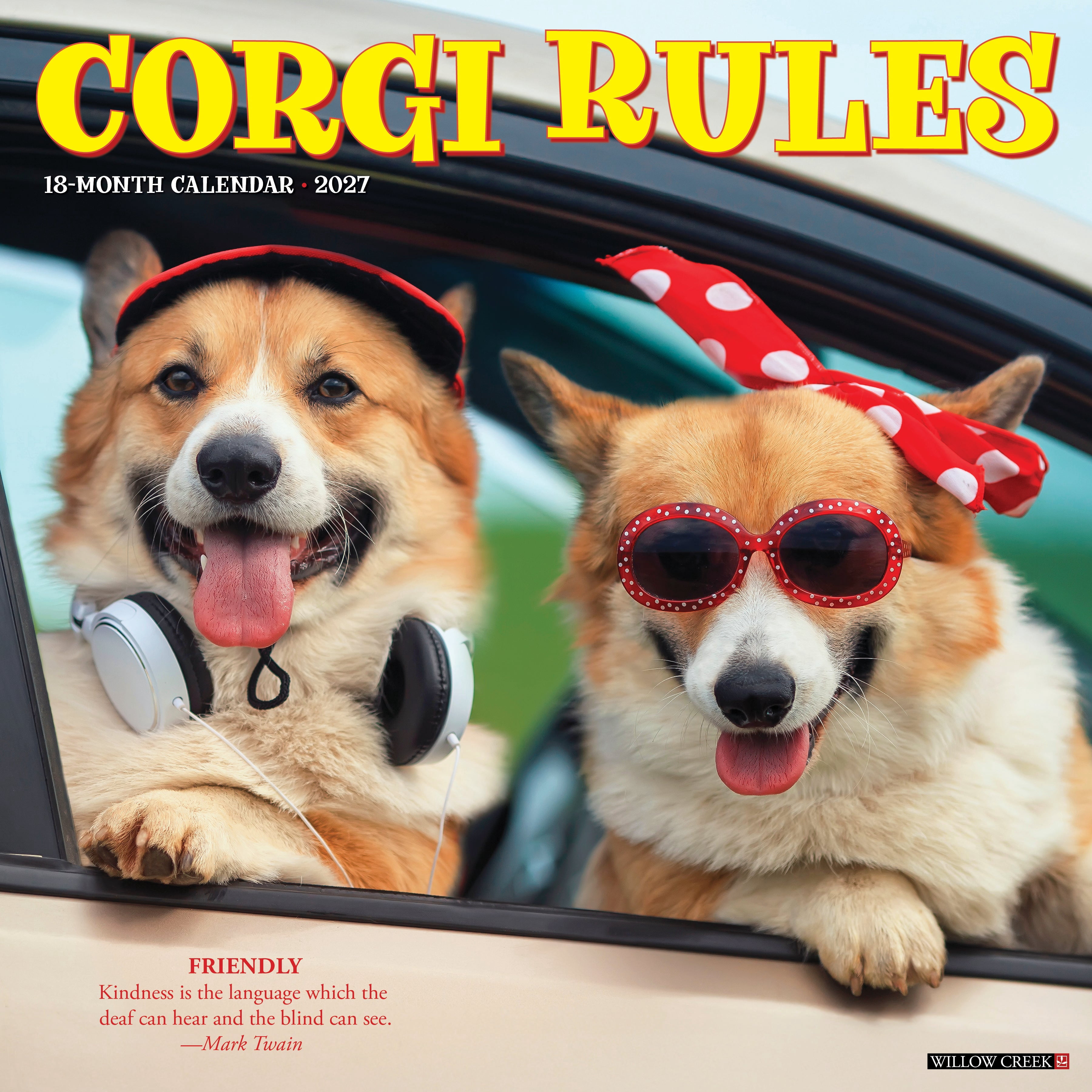 Willow Creek Press, Corgi Rules 2027 Wall Calendar