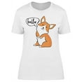 thumbnail image 1 of Corgi Says Hello T-Shirt Women -Image by Shutterstock, Female x-Large, 1 of 2