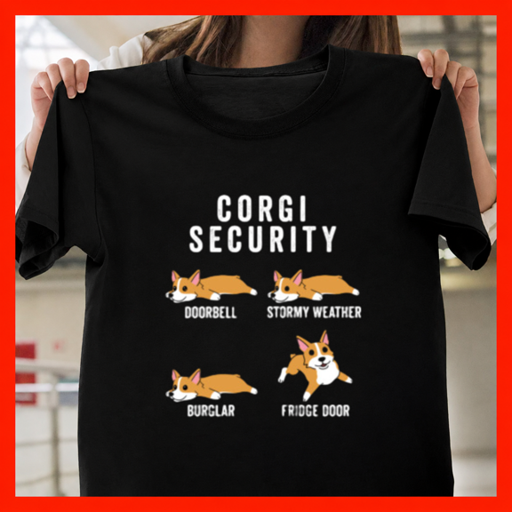 Corgi Security Guard Dog Funny Tiny Paws Canine Protector Unisex T-Shirt, up to size 5XL