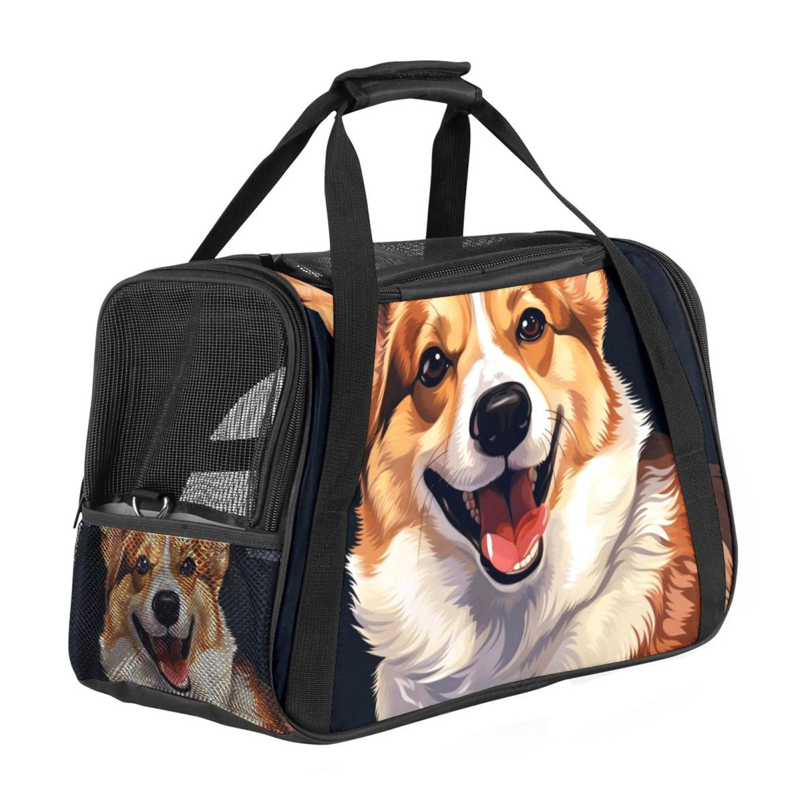 Corgi Sherpa-Lined Fabric Dog Carrier, 17x10x11.8 in, 900D Oxford Cloth ...