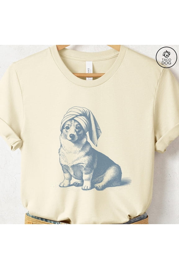 Corgi Shirt: Vintage Corgi Spa Bath Shirt or Tee Taco Dog, Unisex Cotton T-Shirt, Sizes S-3XL