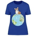 thumbnail image 1 of Corgi Sitting On The Earth T-Shirt Women -Image by Shutterstock, Female Medium, 1 of 2