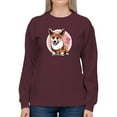 thumbnail image 1 of Corgi Smile I Heart Corgi Sweatshirt Women -Image by Shutterstock, Female Small, 1 of 4