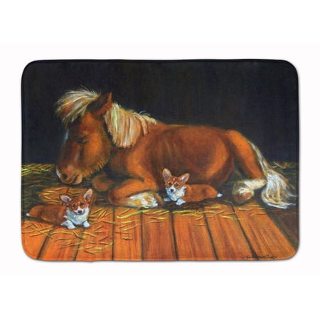 Corgi Snuggles the pony Machine Washable Memory Foam Mat
