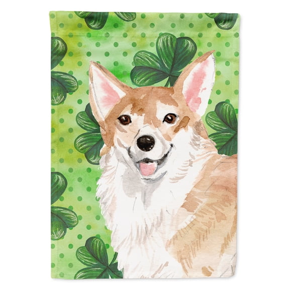 Corgi St. Patrick's Flag Canvas House Size