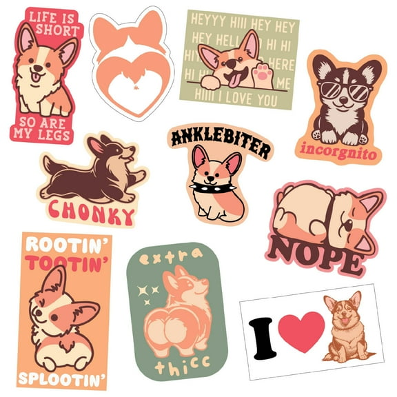 Corgi Sticker Extra Large Stickers for Adults Funny Adhesives with Memes
