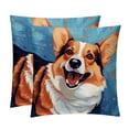 thumbnail image 1 of Corgi Stylish Velvet Throw Pillow Covers Inserts Set of 2 for Bed & Chair - Unique Patterns, 16x16, 18x18, & 20x20 Inches for Any Occasion!, 1 of 6