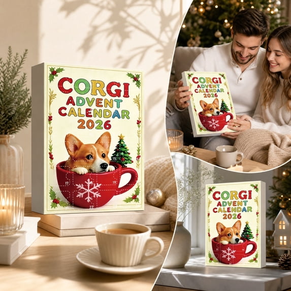 Corgi Theme 2D Acrylic Countdown Calendar for Christmas, Adorable Pet Shaped Holiday Decoration, Functional Countdown for Special Events