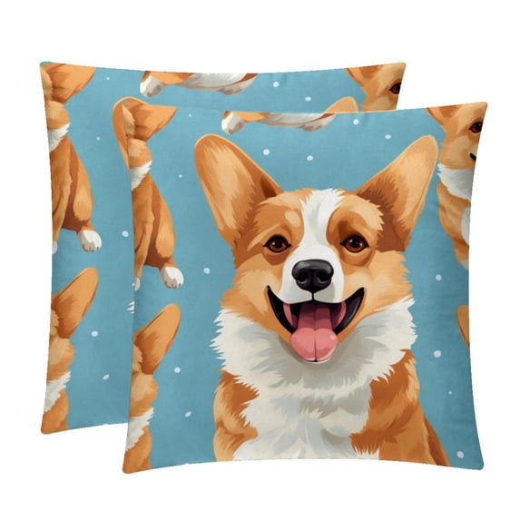 Corgi Throw Pillows Set of 2 with Unique Patterns Covers - Available in 16x16, 18x18, and 20x20 Inches for Various Occasions - Includes Throw Pillow Inserts