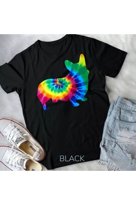 Corgi Tie Dye Vintage Hippie Dog Corgi Mom Dad T-Shirt Unisex T-Shirt