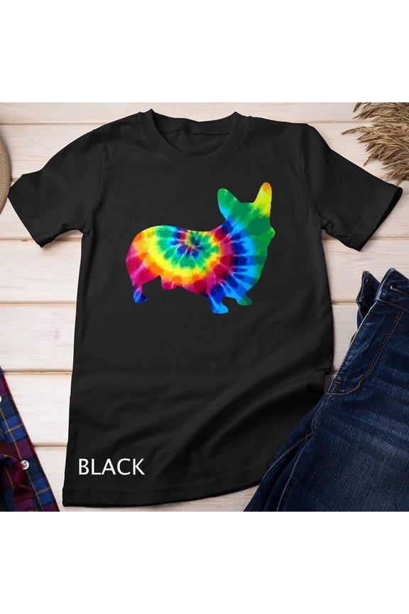 Corgi Tie Dye Vintage Hippie Dog Corgi Mom Dad T-Shirt Unisex T-shirt