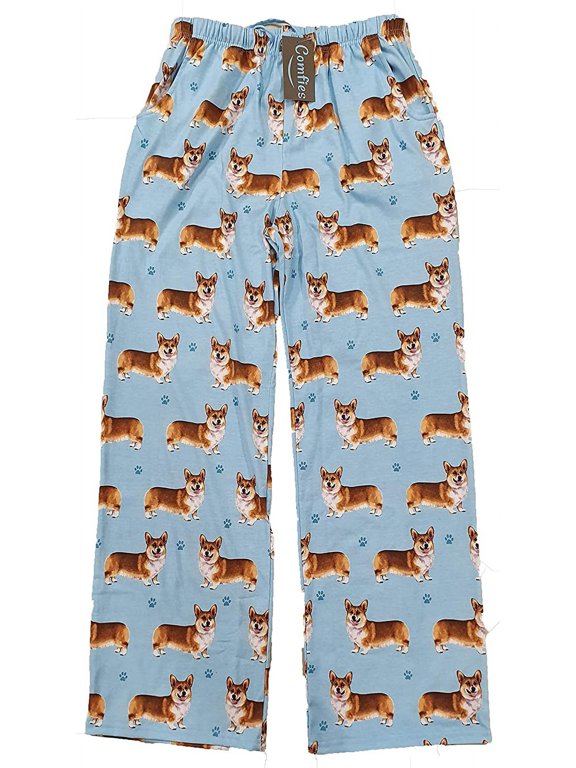 Corgi Unisex Lightweight Cotton Blend Pajama Bottoms- Small