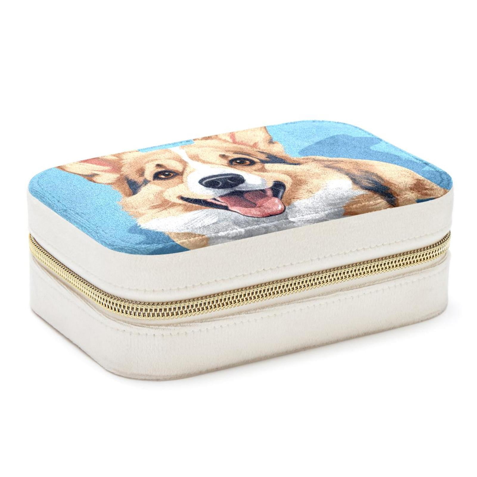 Corgi Velvet Portable Earring Holder with Removable Compartment ...