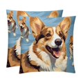 thumbnail image 1 of Corgi Velvet Throw Covers Pillow Inserts - Set of 2 Decorative Pillows with Unique Patterns for Home Decor, Couch, Bed - 16x16, 18x18, 20x20 Inches - Soft & Cozy Cushion Inserts, 1 of 6