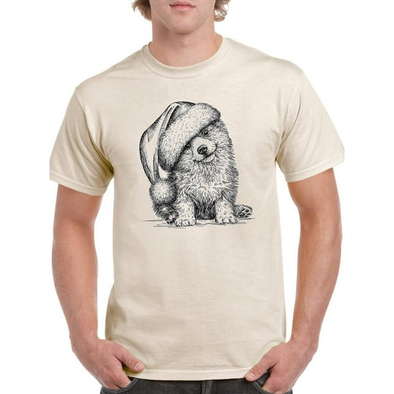 Corgi W Christmas Hat T-Shirt Men -Image by Shutterstock, Male 3X-Large