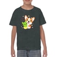 thumbnail image 1 of Corgi W Kawaii Cactus T-Shirt Juniors -Image by Shutterstock,  Small, 1 of 4